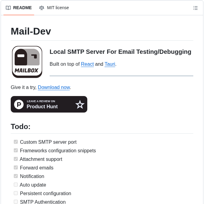 Samirdjelal Mail Dev screenshot