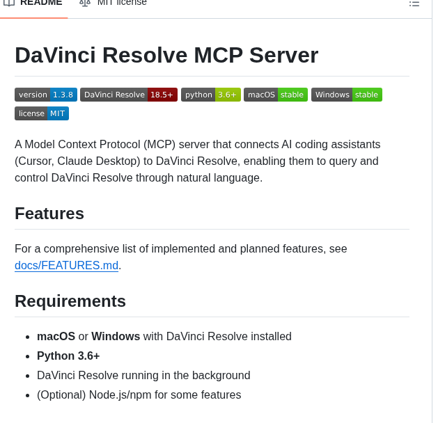 Samuelgursky Davinci Resolve Mcp screenshot