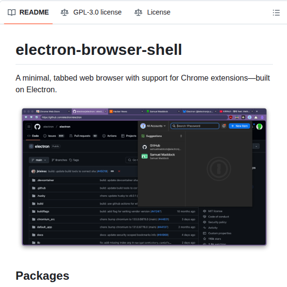 Samuelmaddock Electron Browser Shell screenshot