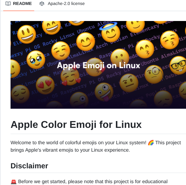 Samuelngs Apple Emoji Linux screenshot