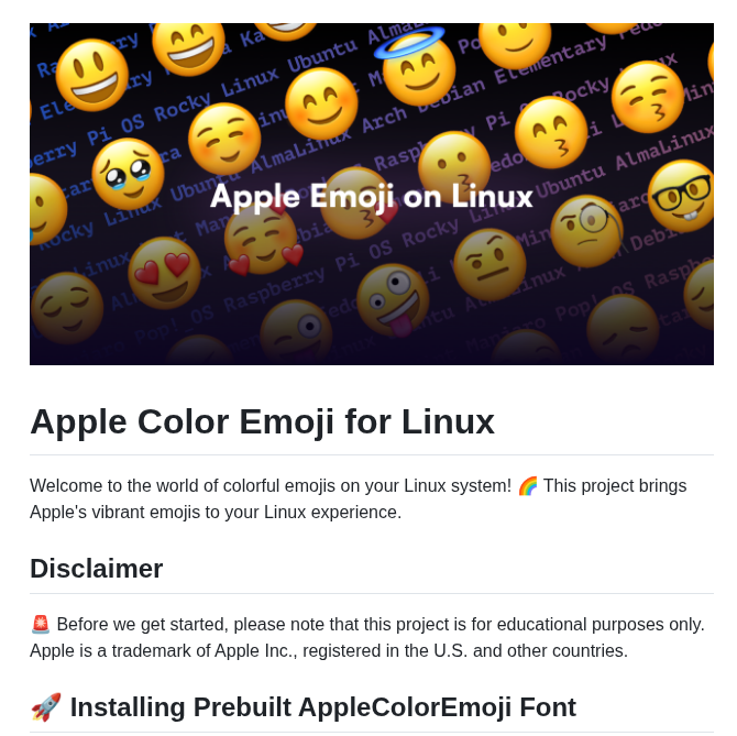 Samuelngs Apple Emoji Linux screenshot
