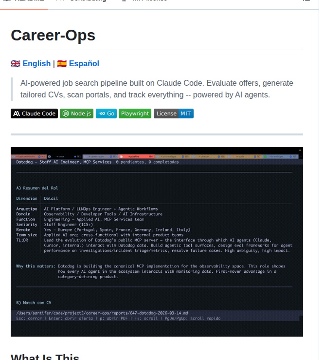 Santifer Career Ops screenshot