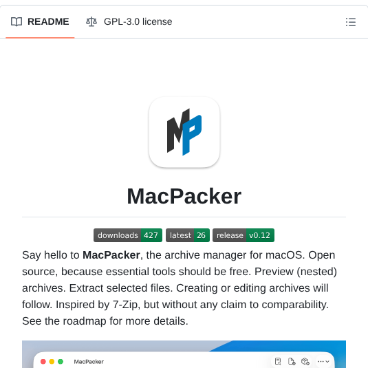 Sarensw Macpacker screenshot