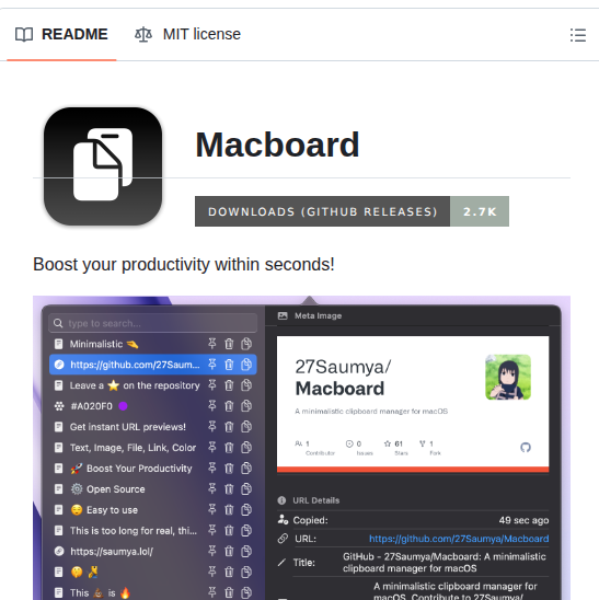 Saumsy Macboard screenshot