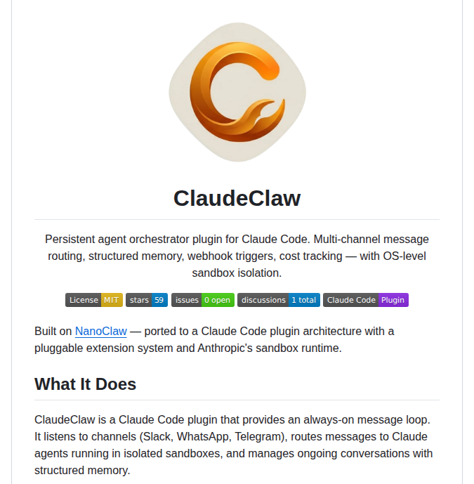 Sbusso Claudeclaw screenshot