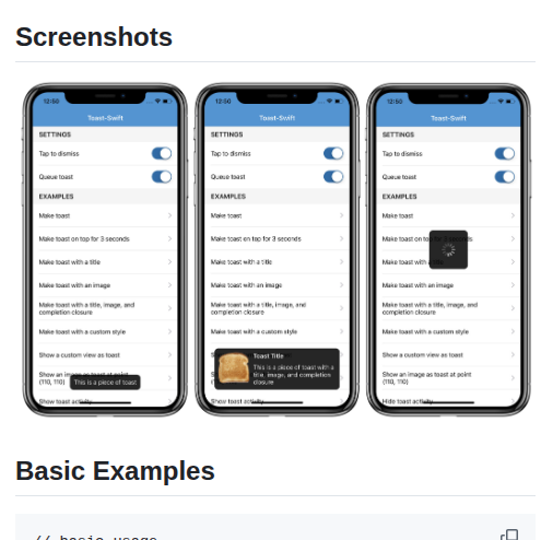 Scalessec Toast Swift screenshot