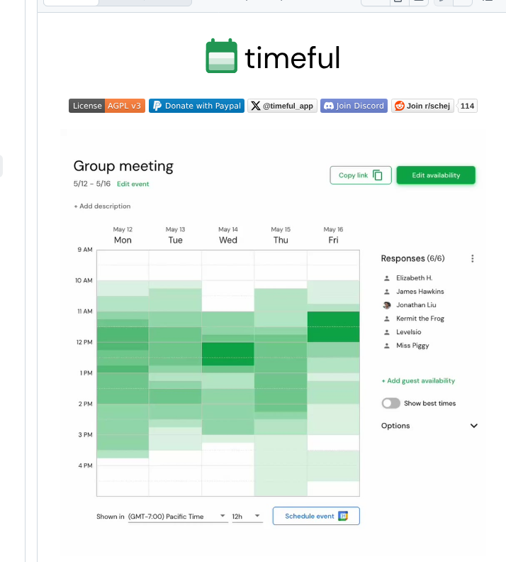 Schej It Timeful.app screenshot