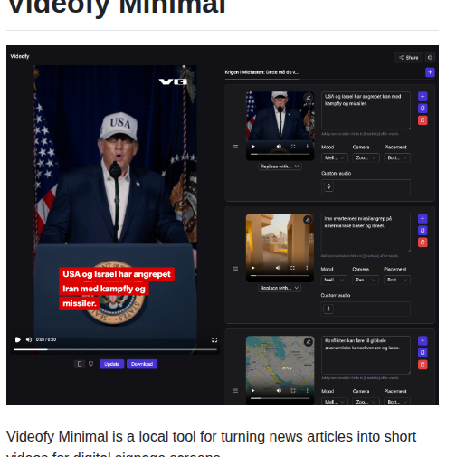Schibsted Videofy_minimal screenshot