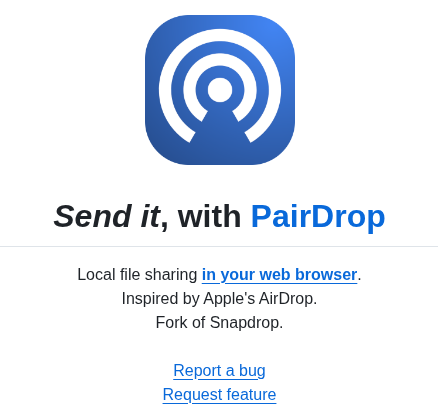 Schlagmichdoch Pairdrop screenshot