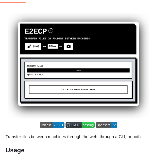 Schollz E2ecp screenshot