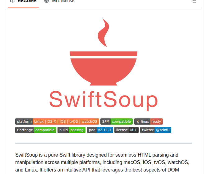 Scinfu Swiftsoup screenshot