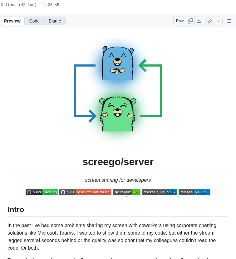Screego Server screenshot