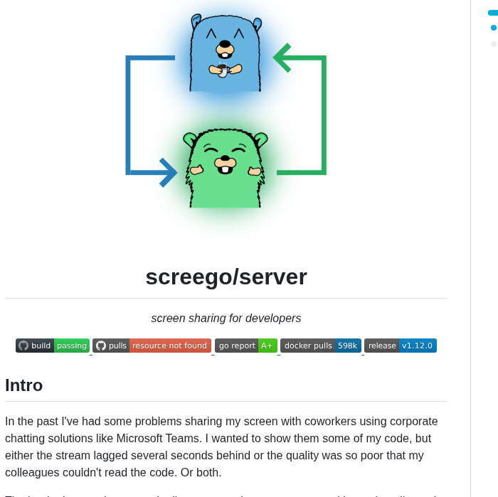 Screego Server screenshot