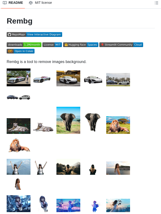 Danielgatis Rembg screenshot