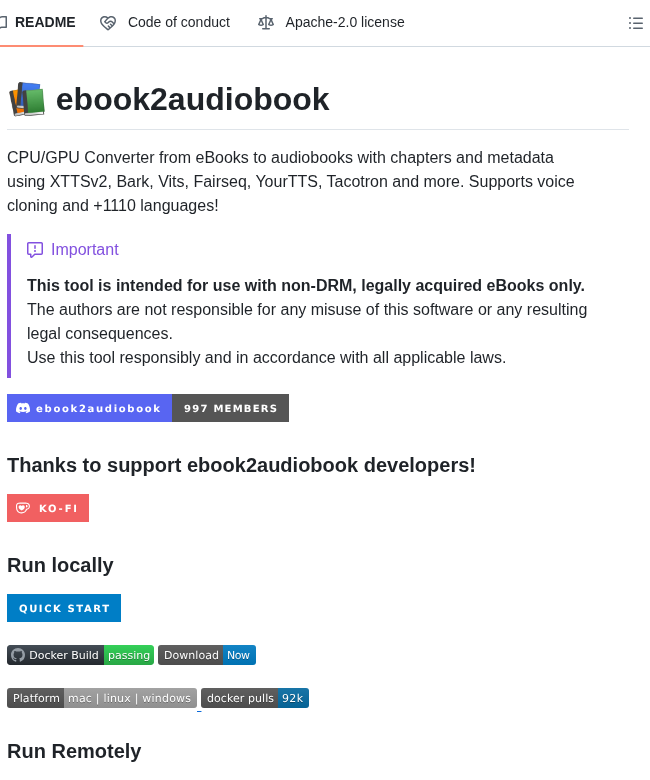 Drewthomasson Ebook2audiobook screenshot
