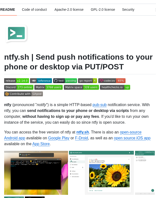 Binwiederhier Ntfy screenshot