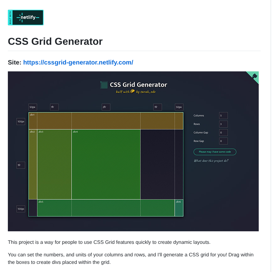 Sdras Cssgridgenerator screenshot