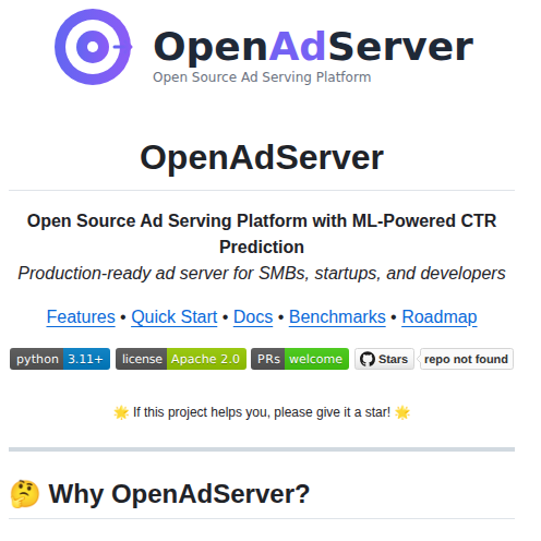 Seanzhang414 Openadserver screenshot
