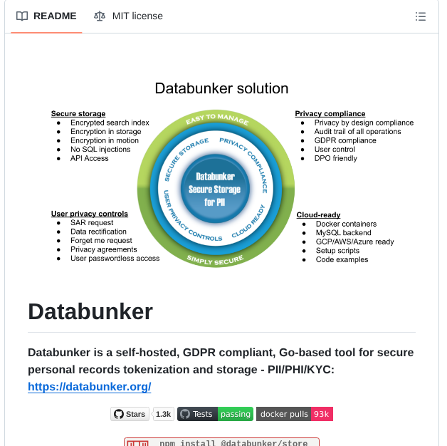 Securitybunker Databunker screenshot