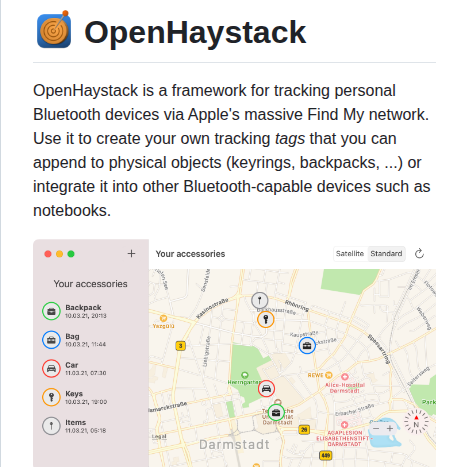 Seemoo Lab Openhaystack screenshot