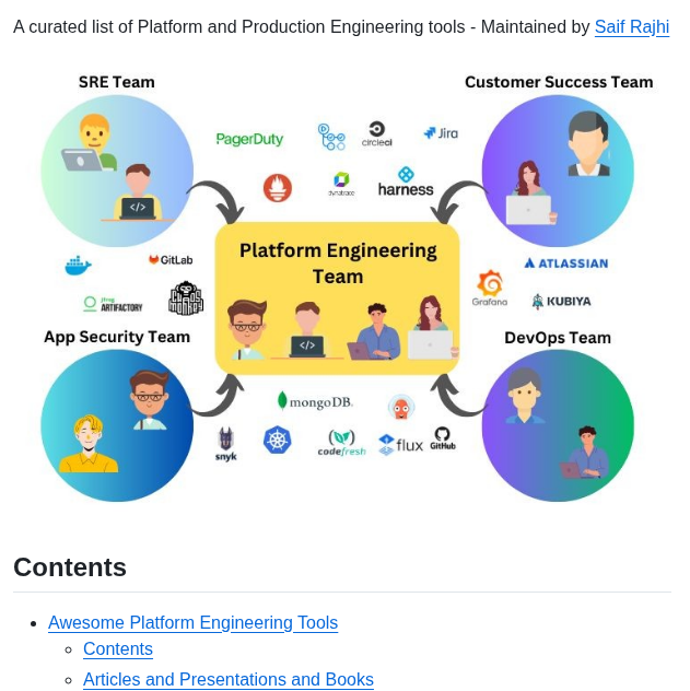 Seifrajhi Awesome Platform Engineering Tools screenshot