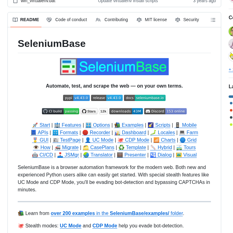 Seleniumbase Seleniumbase screenshot