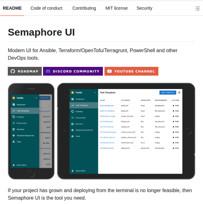 Semaphoreui Semaphore screenshot
