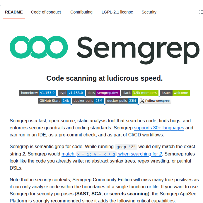 Semgrep Semgrep screenshot