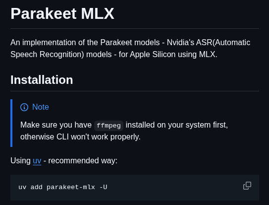 Senstella Parakeet Mlx screenshot