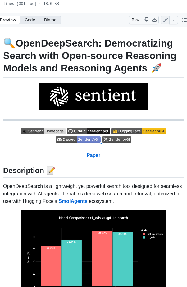 Sentient Agi Opendeepsearch screenshot