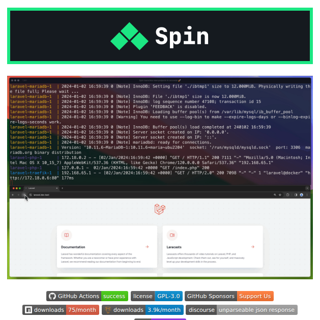 Serversideup Spin screenshot