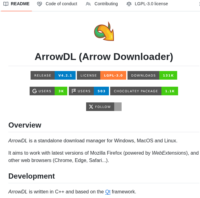 Setvisible Arrowdl screenshot