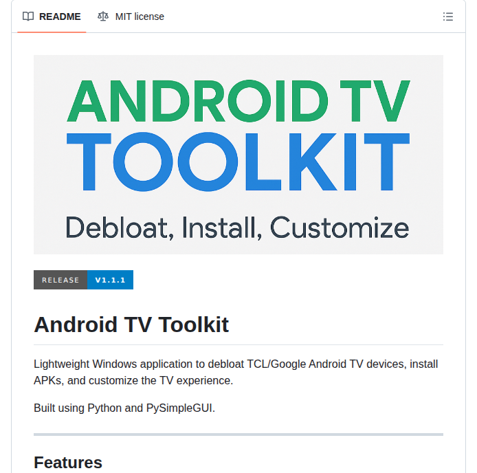Seun Novodev Android Tv Debloat Toolkit screenshot