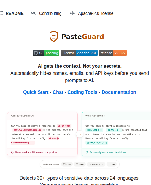 Sgasser Pasteguard screenshot