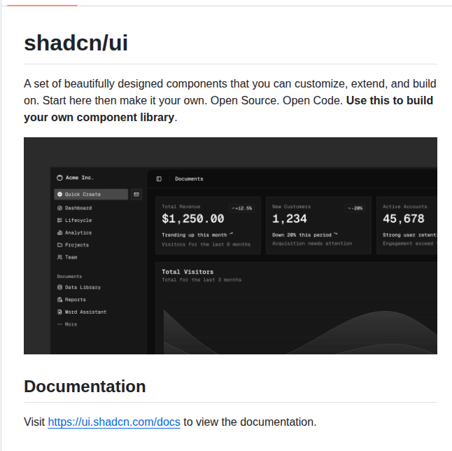 Shadcn Ui Ui screenshot