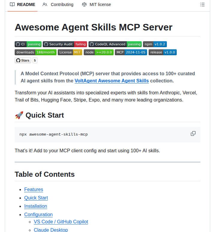 Shadowrootdev Awesome Agent Skills Mcp screenshot