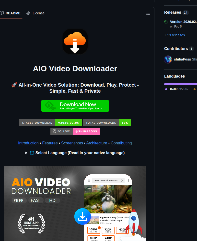 Shibafoss Aio Video Downloader screenshot