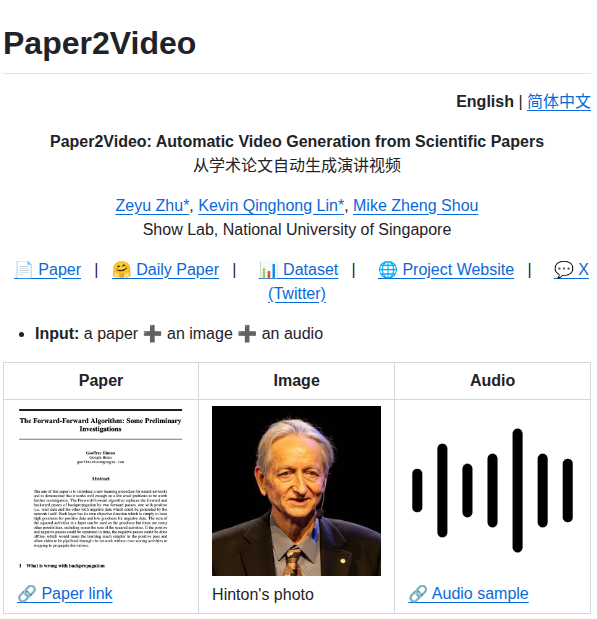 Showlab Paper2video screenshot