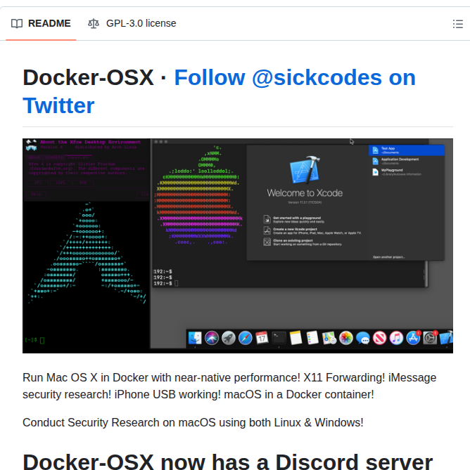 Sickcodes Docker Osx screenshot