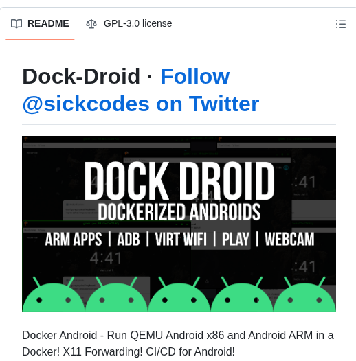 Sickcodes Dock Droid screenshot