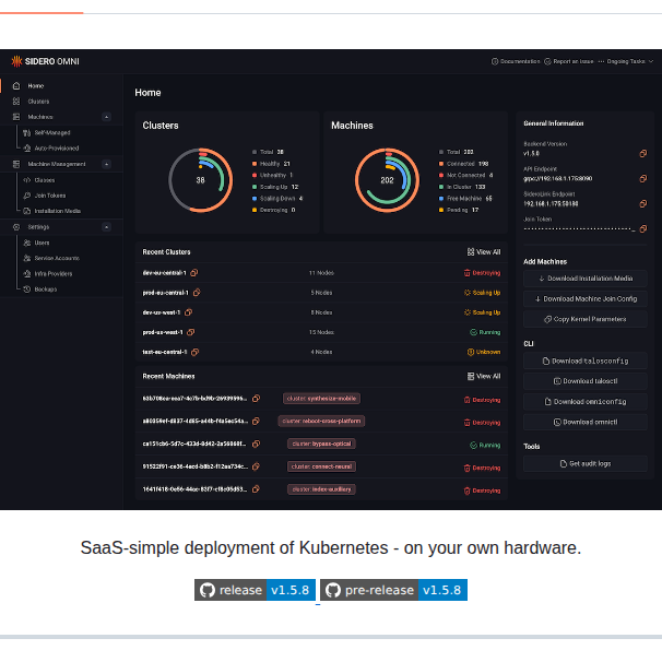 Siderolabs Omni screenshot