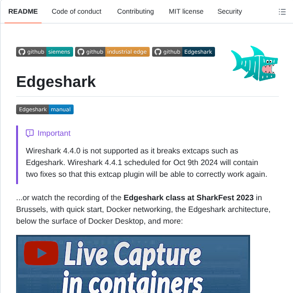 Siemens Edgeshark screenshot