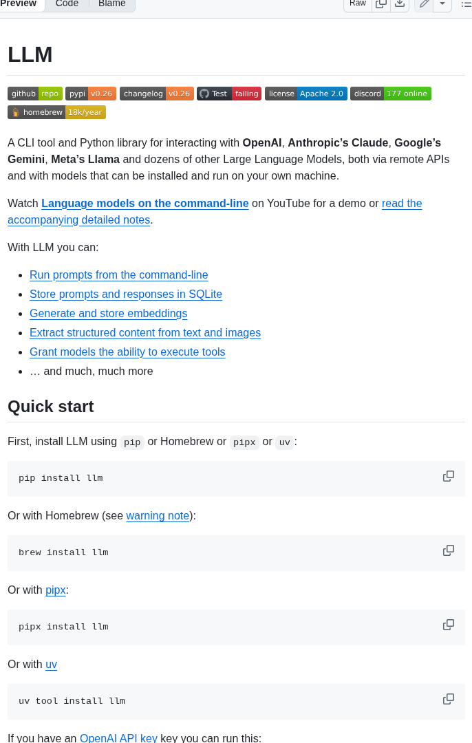 Simonw Llm screenshot
