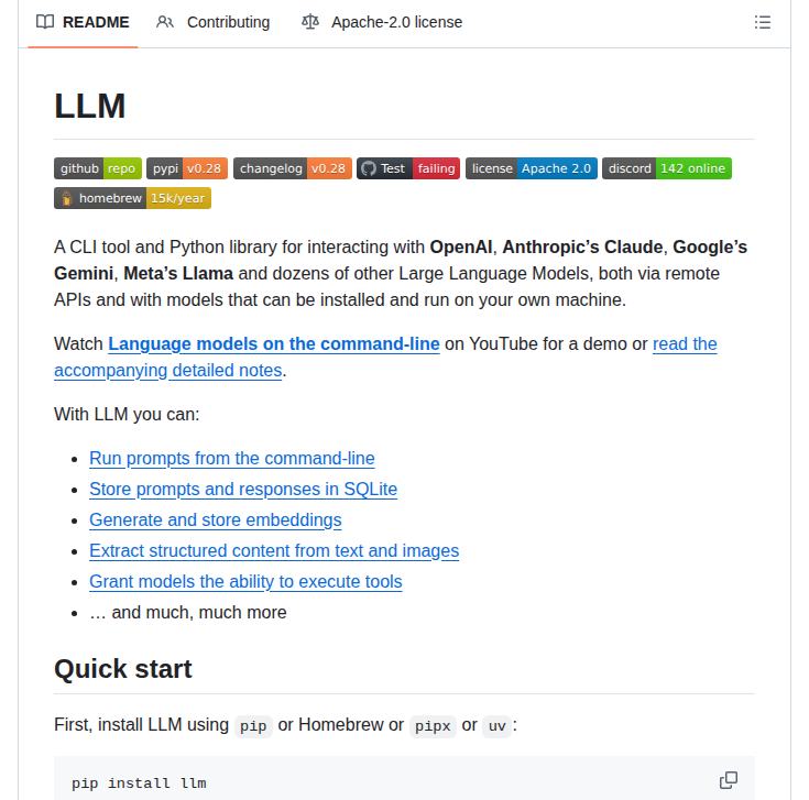 Simonw Llm screenshot