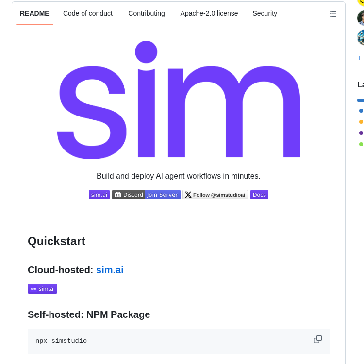 Simstudioai Sim screenshot