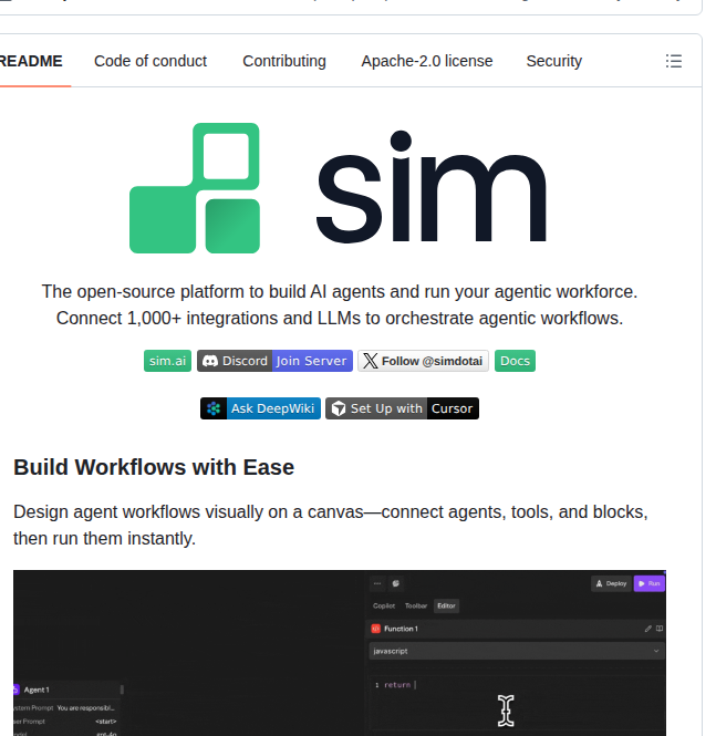 Simstudioai Sim screenshot