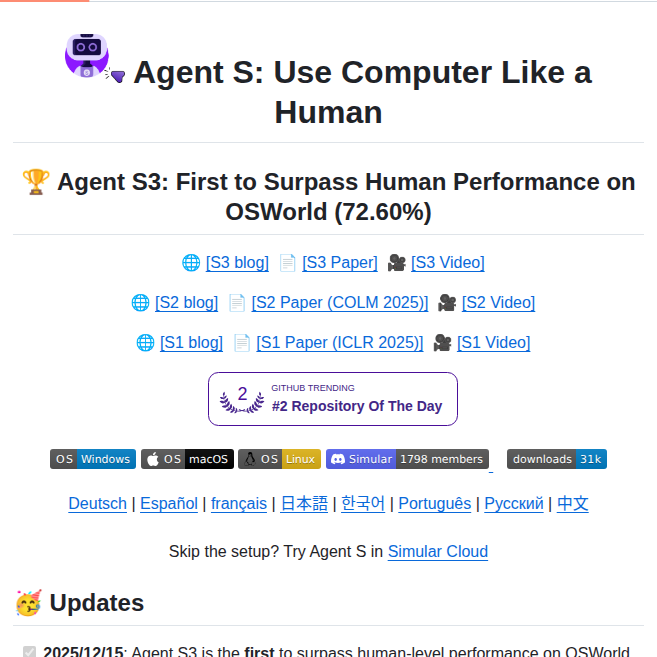 Simular Ai Agent S screenshot