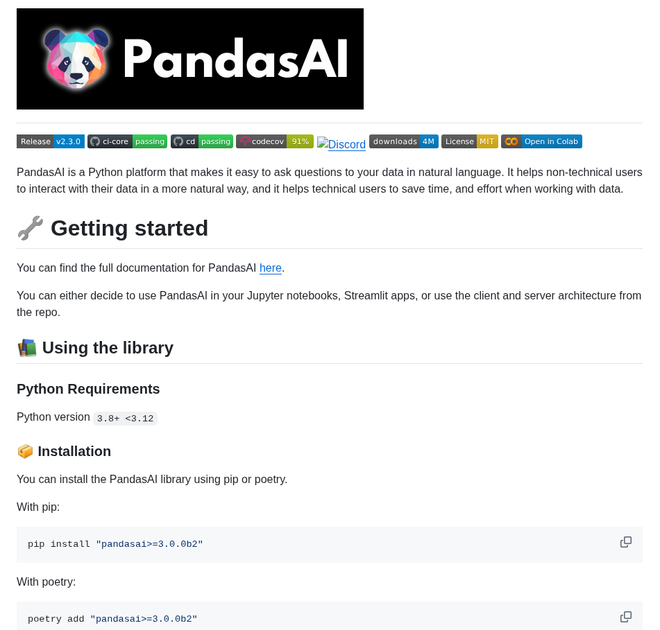 Sinaptik Ai Pandas Ai screenshot