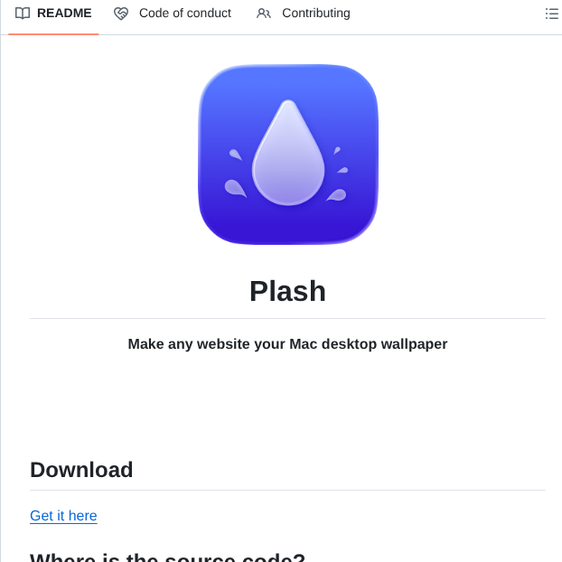 Sindresorhus Plash screenshot