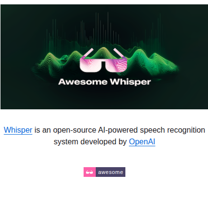 Sindresorhus Awesome Whisper screenshot